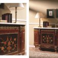 Creaciones Fejomi, classic chest of drawers with marquetry, marquetry classic console with marble, hand carved classic mirror, wooden marquetry side table